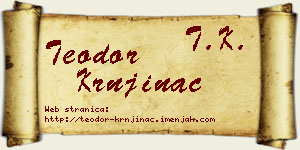 Teodor Krnjinac vizit kartica